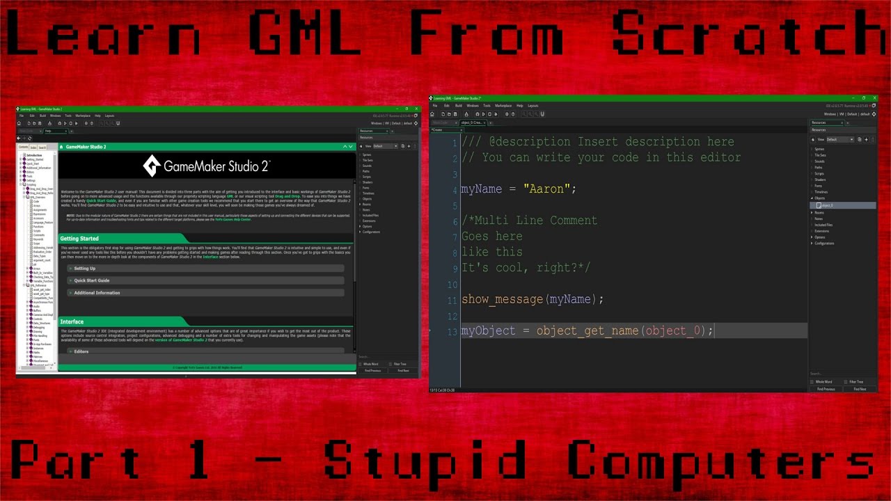 GAMEMAKER STUDIO 2] Learn GameMaker Language Part 1 – Stupid Computers -  YouTube