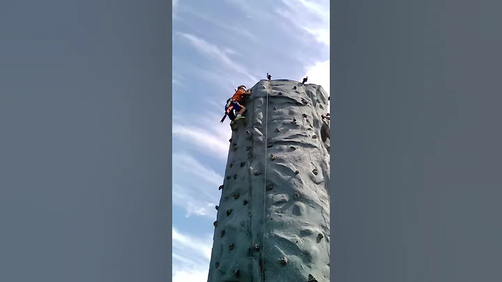 Matt climbs all the way up to the top !