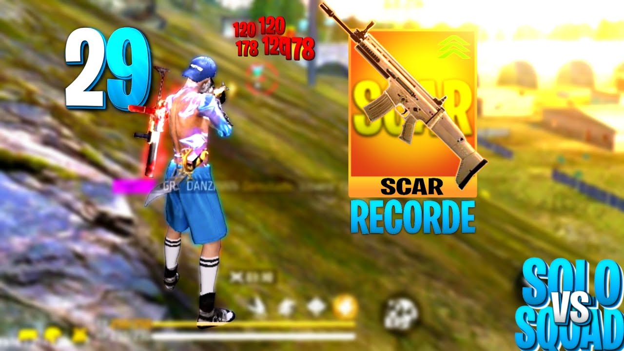 FIZ 29 KILLS E BATI O MEU RECORDE COM A SCAR MAXIMIZADA! FREE FIRE MOBILE