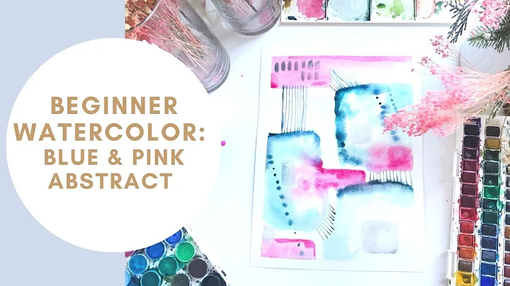 Beginner Watercolor: Blue and Pink Abstract