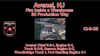 Avenel | Fire Inside Warehouse | Production Way | 12-6-25