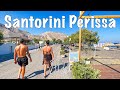 Perissa Santorini, Greece, walking tour 4k, 2023
