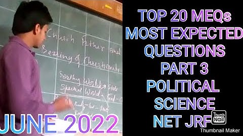 MEQs/MOST EXPECTED Top 20 QUESTION/Part 3/ POLITICAL SCIENCE/NET/JRF JUNE 2022