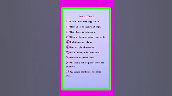 10 Lines On Pollution in English || Essay On Pollution in English || Pollution Essay in English