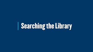 Searching the Library