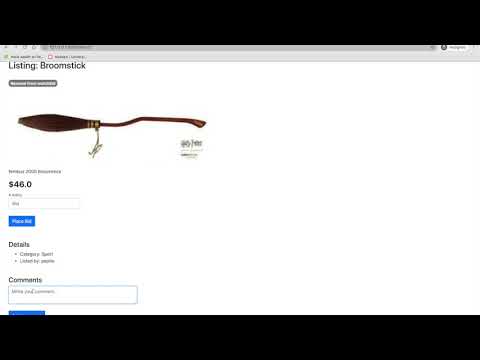 CS50 Web programming - Project2 (commerce)