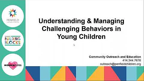Challenging Behavior Series – Understanding & Managing Challenging Behaviors in Young Children 2020