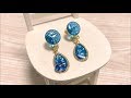 しずくのイヤリング セーラーマーキュリーのイメージ ハンドメイド UVレジン 初心者 drops earring sailormercury image handmade UVresin