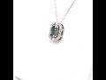 Montana Sapphire Oval & Diamond Round & Baguette Pendant 10K White Gold