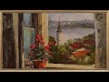 ITALIAN SUMMER TV ART WALLPAPER VINTAGE FRAMED OIL PAINTING AMBIANCE HOME DECOR AD-FREE W. MUSIC