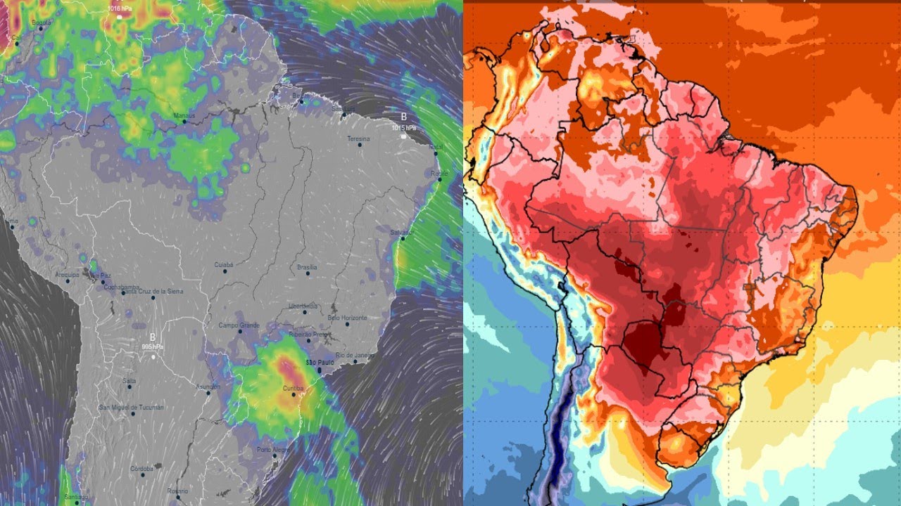 Previsão do Tempo até Quinta Feira - 08 de Setembro -Frente fria traz muita chuva para o Brasil