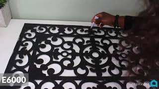 Turn a plain door mat into this gorgeous Pier 1 inspired decor!