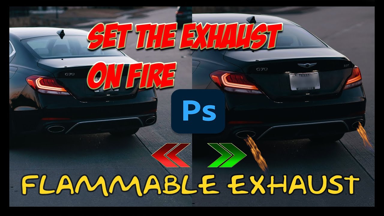 How to make a fire effect for the back of the car exhaust in Photoshop ...