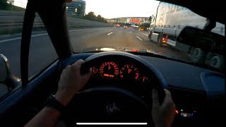 BMW Z3 Coupe 3.0 - POV sunset drive 4K - Autobahn high speed and backroads