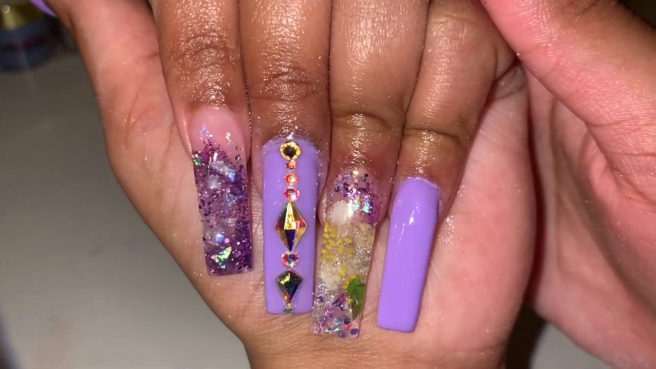 Purple Polygel Manicure YouTube