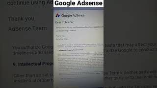 Dear Publisher ! The Adsense Terms and conditions have been updated.. #adsense #shorts