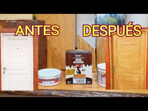 PINTURA SIMIL MADERA//PINTURA SEMIL MADERA DE VENIER/COMO PINTAR UN PUERTA  SE CHAPA 