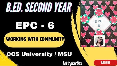 Working with Community (EPC -6) B.ed. second year file #msu #ccsu #deled  #assignment #files