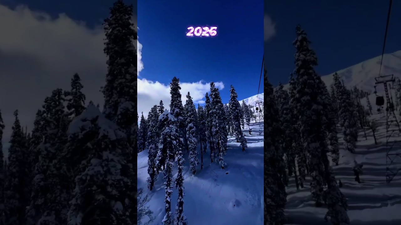 happy new year 2026 snowfall Gulmarg 