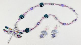 Dramatic Dragonfly necklace using Soft Flex Design Challenge Kit: Garden Gala