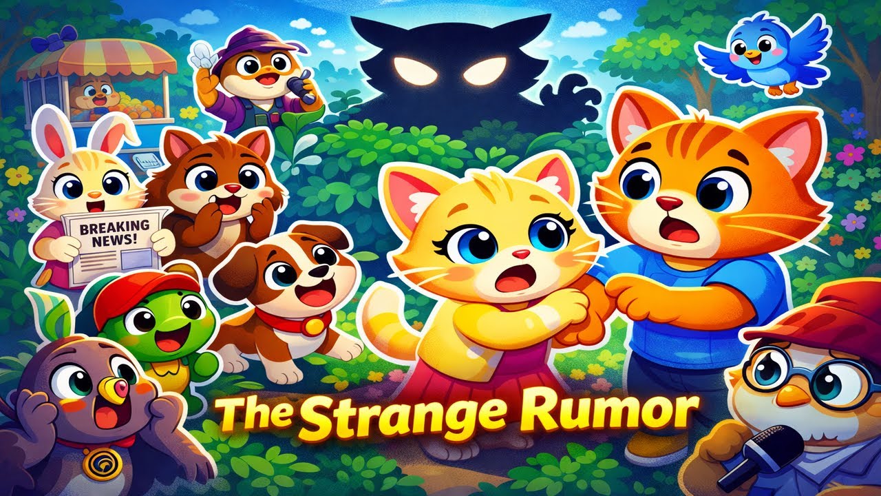 Cat Family and the Strange Rumor 🐱🕵️‍♂️ | Kids Learn Truth & Kindness | 3D Cartoon