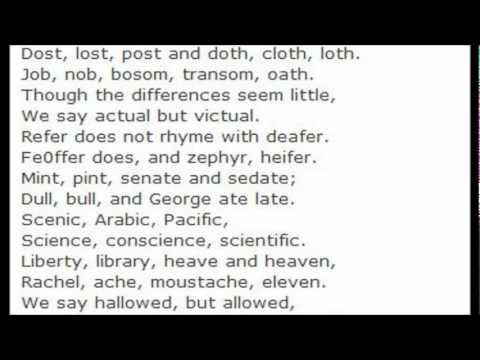 Gerard Nolst Trenité "The Chaos" (1922) Poem - English (UK) Accent