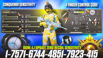 Bgmi 4.1 Update Sensitivity 🔴 | Bgmi Sensitivity Settings All Devices Working/ 4 Finger Control code
