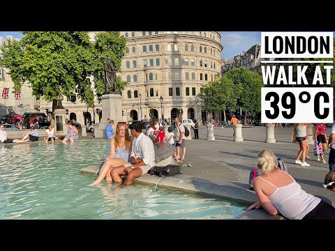 England, London City Summer Streets Heatwave Walk in London | Central London View at 39°C [4K HDR]