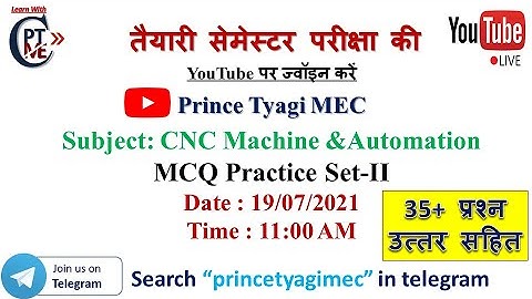 CNC Machine & Automation  MCQ - 2 with Answer