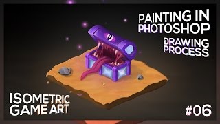 How to paint in Photoshop | Isometric Game Art #06 | Terraria Hallowed Chest