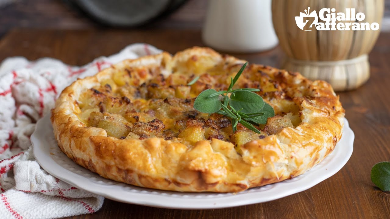 TORTA SALATA di PATATE facile  - Ricetta veloce con la PASTA SFOGLIA