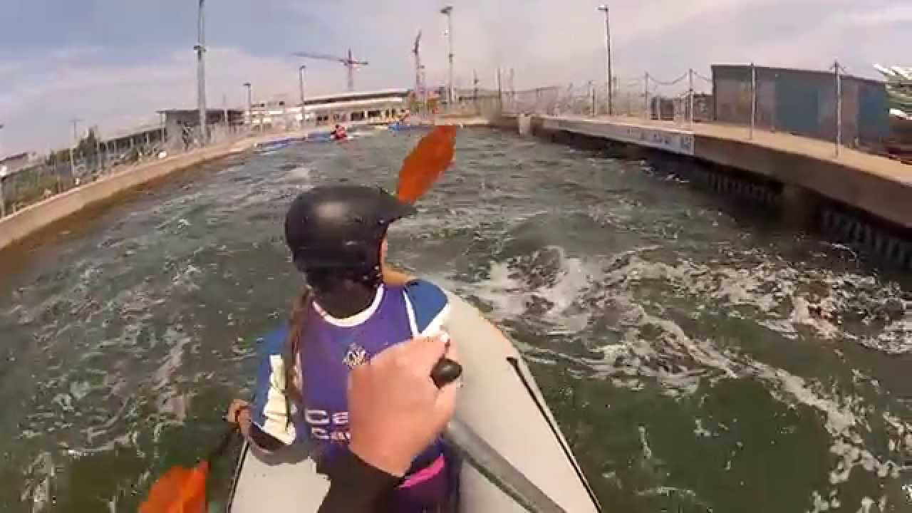 Cardiff White Water Centre 8 cumecs in an inflatable - YouTube