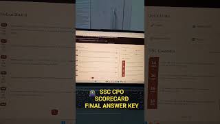 ssc cpo SCORECARD, FINAL ANSKEY #staffselectioncommision #sscstenoexamoldpaper #education #excel