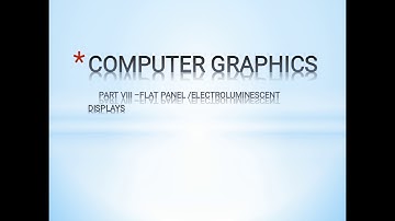 Computer graphics - ELD displays