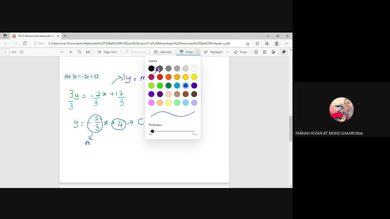 9.1a Menentukan Kecerunan Dan Pintasan-y