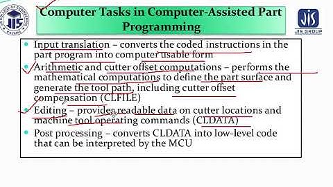 AUTOMATICALLY PROGRAMMED TOOLS (APT) Part I # Lecture 29