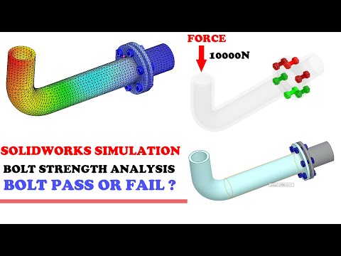 Solidworks Simulation Bolt Connection | Bolt Strength Check ❓