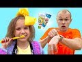 Katy and Max Brush teeth and Go to school kids songs | Nursery rhymes