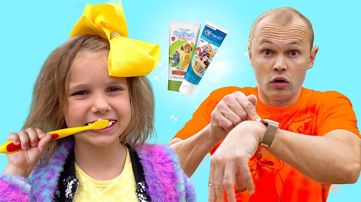 Katy and Max Brush teeth and Go to school kids son...