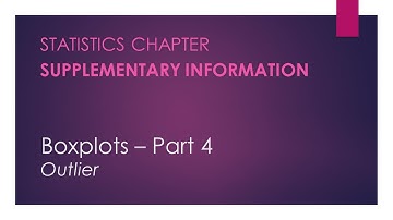 Outliers - Introduction to Boxplots – Statistics Chapter