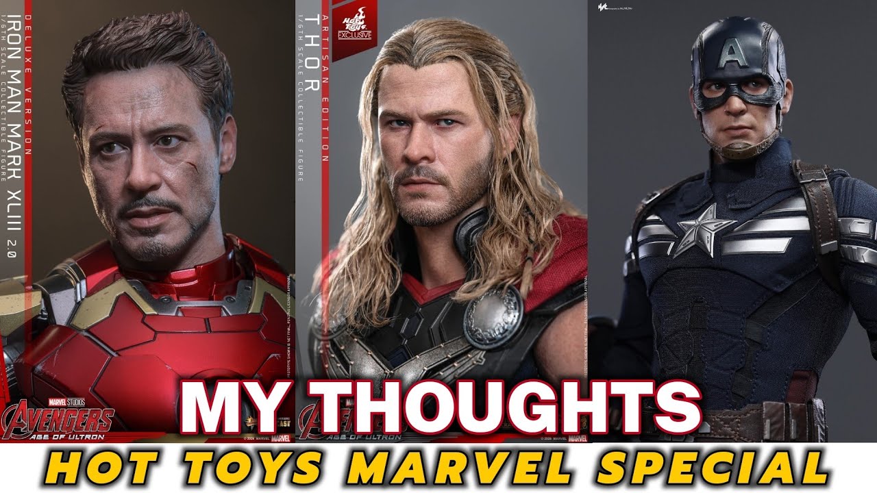 Hot toysセット アイアンマン　ロケット　キャプテンアメリカ　マイティソー HOT TOYS MARVEL SPECIAL - IRON-MAN - THOR - CAPTAIN AMERICA. MY