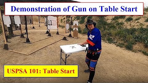 Demonstrating the Proper Way to Start with Gun on Table at USPSA Matches
