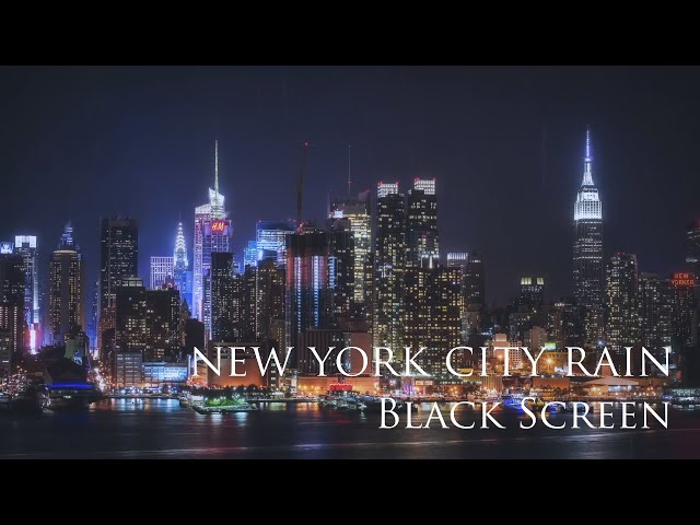 (Black Screen) New York City rain sounds | sounds for sleeping class=