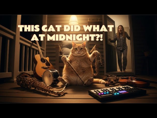 Woman Catching Her Cat Playing Music at Midnight — You Won’t Believe Its Reaction!