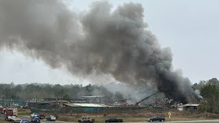 Firefighters contain fire after explosion at Goodrich recycling plant