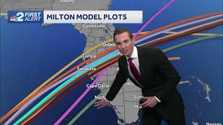Tropical Storm Milton * track shifts south in 11 a m  Advisory   Oct  6, 2024 * Hurricane Milton