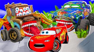 Lightning McQueen and BOOST vs MATER SPIDER Choo Choo Pixar cars apocalypse in BeamNG.drive