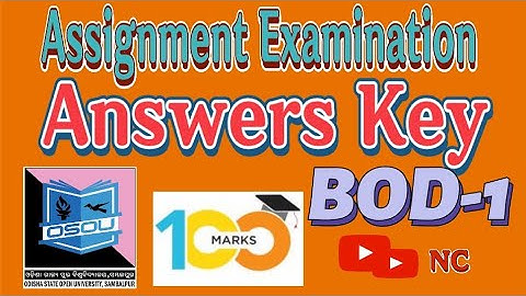 #BOD-1//#Osou +3 1st Semester// #Assignment Examination Answers Key 2023 // 💯💯//For OSOU Student