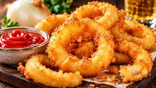 CRISPY BEER-BATTERED ONION RINGS 🧅