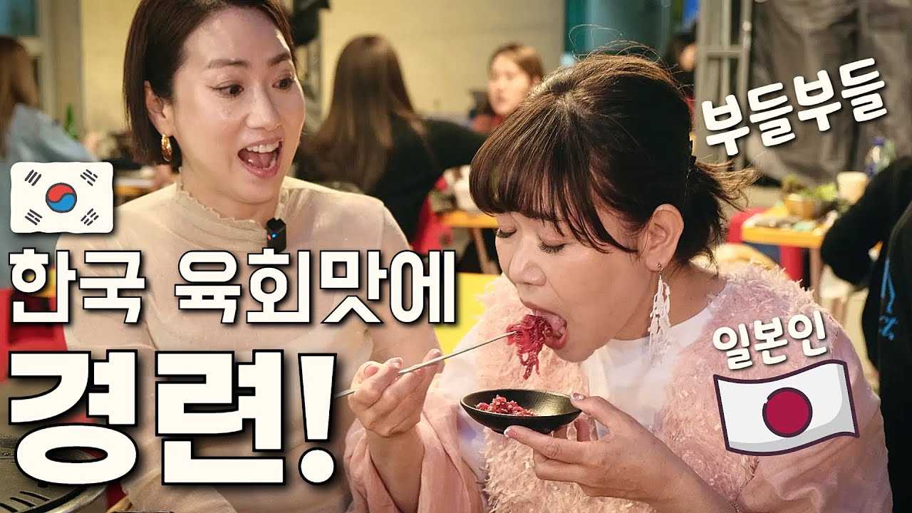 [반응은?] 부들부들..일본인 주부에게 먹여보았다! 인생 첫 한우 육사시미/육회/꽃등심! 서울 종로 숨은 맛집